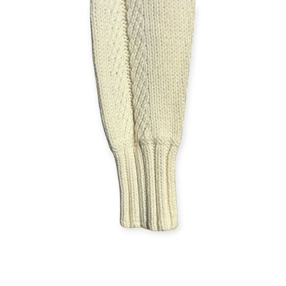 Armani Exchange Large Fold Over Collar Chunky Cardigan SIZE M Beige Sweater HK - Picture 10 of 13